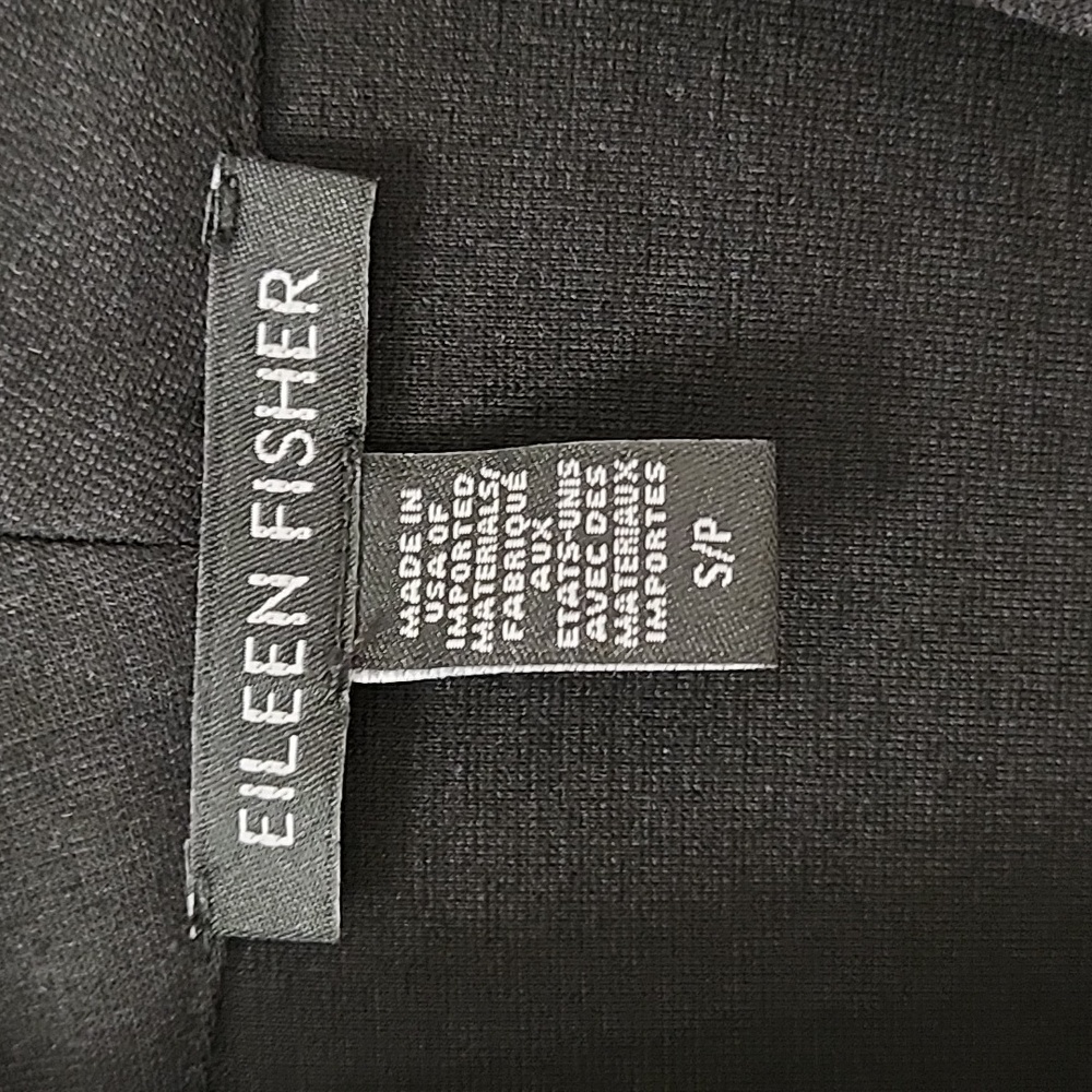 Eileen Fisher preppy Black Drape Open Blazer Office Siren size Small - Picture 6 of 17